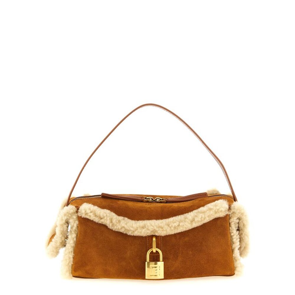 Balmain Brown Calfskin Shoulder Women's Bag